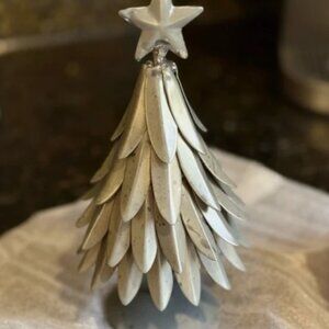 NEW 7.25" Pottery Barn Galvanized Tree with Star | Small Metal Christmas Tree